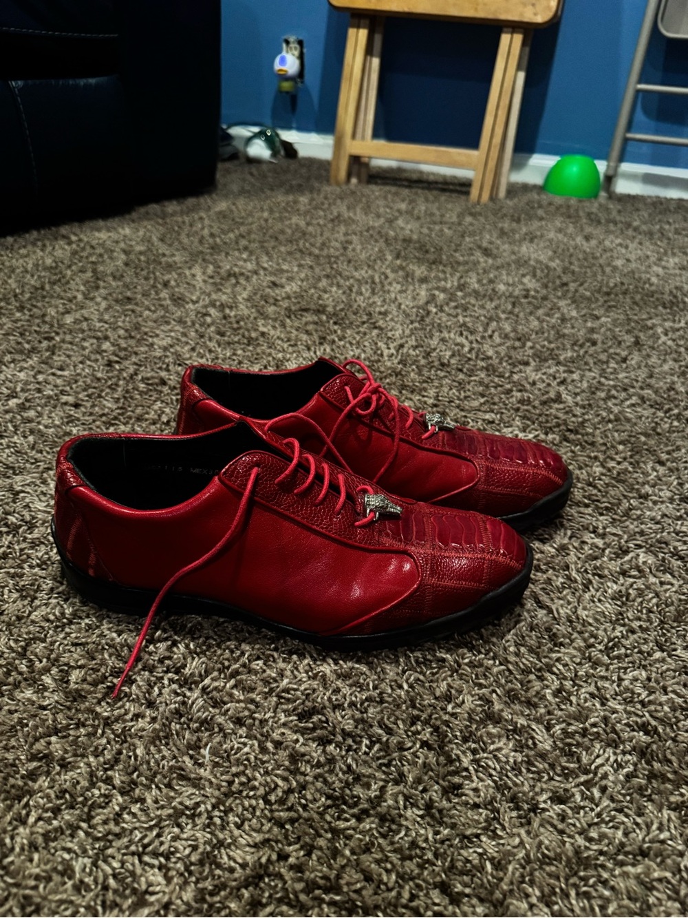 Men's Red Leather Oxford-Derby Hybrid Dress Sneakers